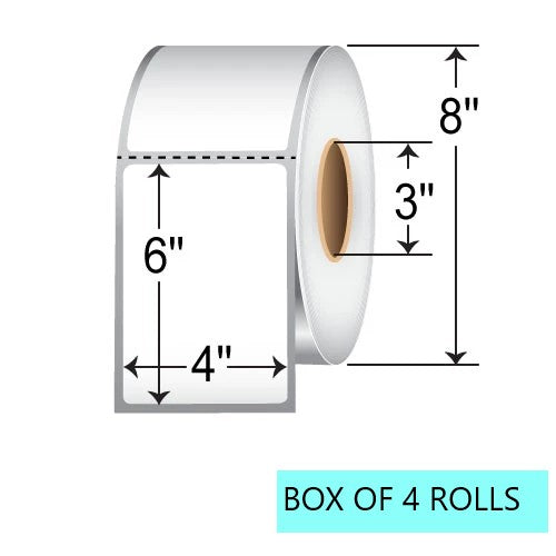4" X 6" Thermal Transfer Labels, 1K Per Roll, 8" OD, 3" Core
