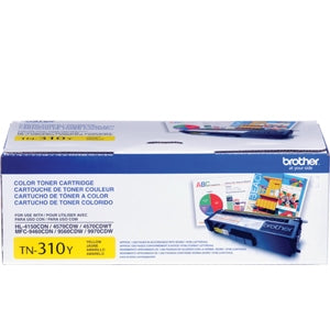 Brother TN-310Y OEM Toner Cartridge, 1500 pages, Yellow