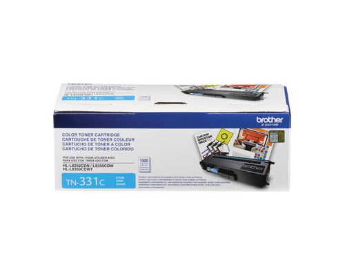 Brother TN-331C OEM Toner Cartridge, 1500 pages, Cyan