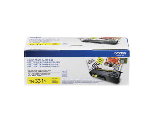 Brother TN-331Y OEM Toner Cartridge, 1500 pages, Yellow