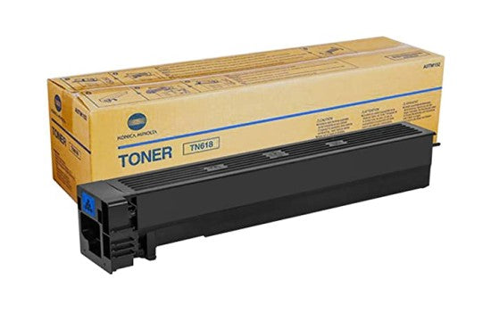 Konica Minolta A0TM132 TN-618 OEM Toner Cartridge, 37.5K Pages, Black