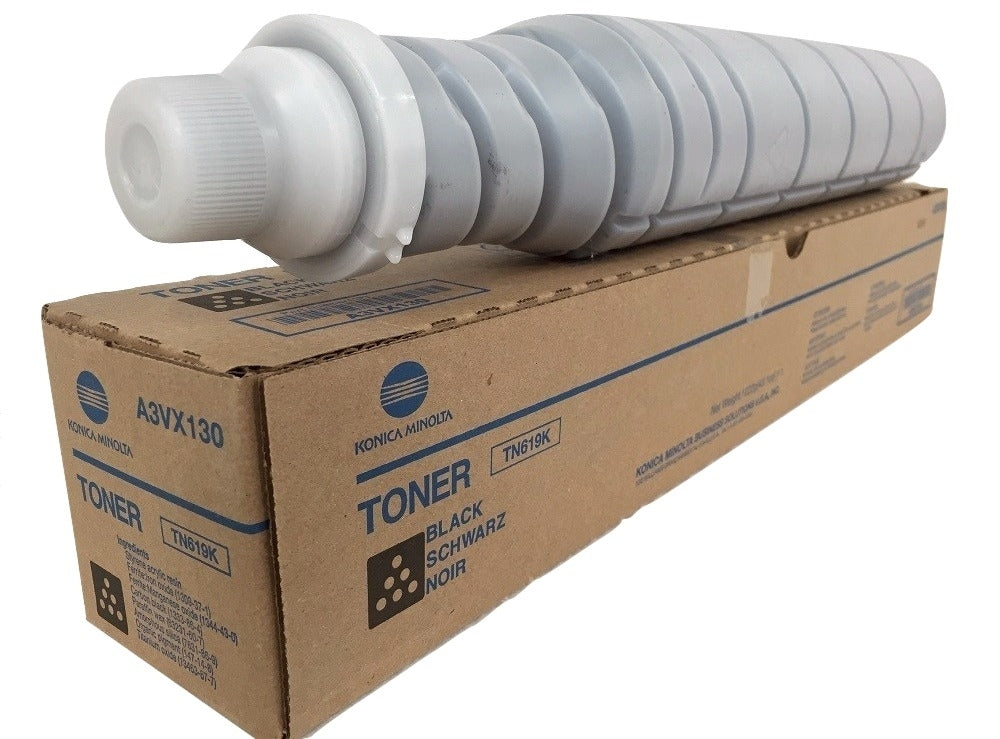 Konica Minolta A3VX130 TN-619K OEM Toner Cartridge, 66500 pages, Black