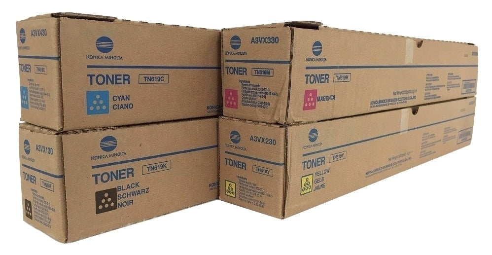 Konica Minolta TN-619 OEM Toner Set, B/C/M/Y