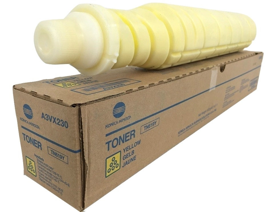 Konica Minolta A3VX230 TN-619Y OEM Toner Cartridge, 71K pages, Yellow