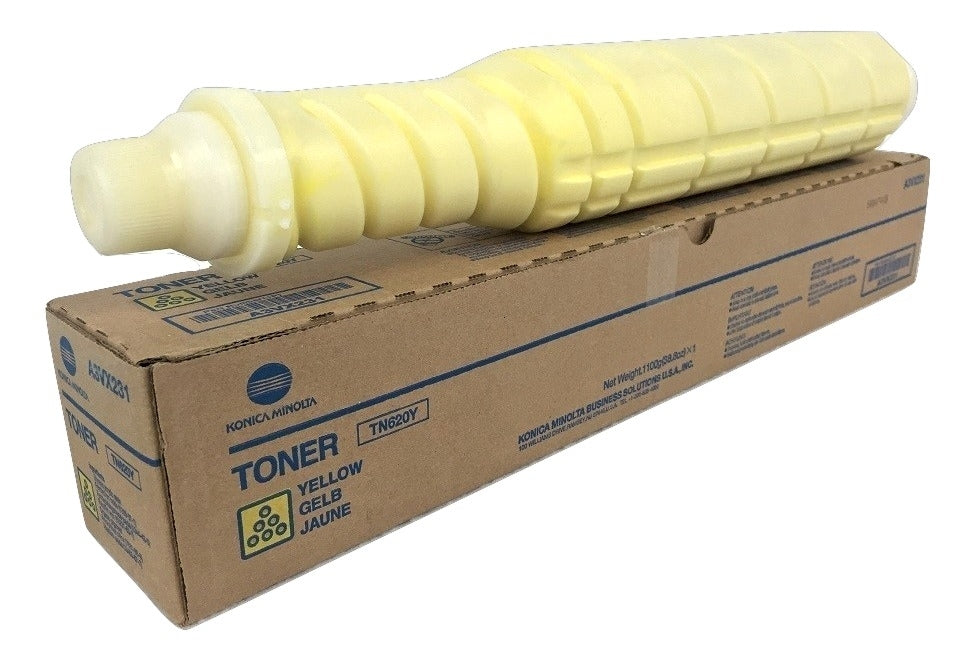 Konica Minolta A3VX231 TN-620Y OEM Toner Cartridge, 64K pages, Yellow