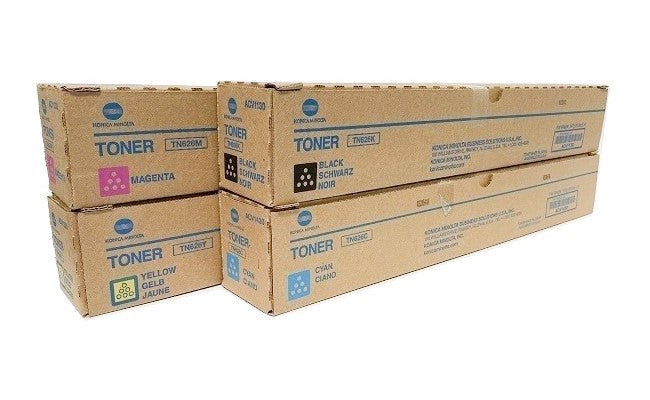 Konica Minolta TN-626 OEM Toner Set, B/C/M/Y