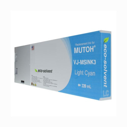 Compatible for Mutoh VJ-MSINK3-LC220 Ink Cartridge, 220 mL, Light Cyan