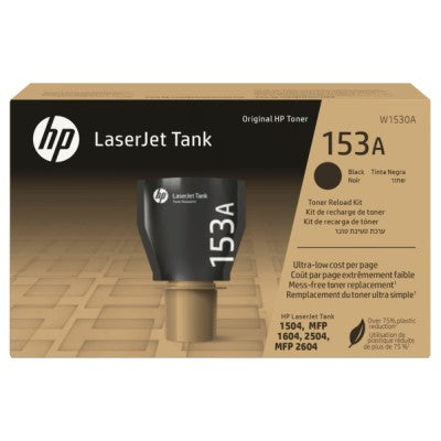 HP 153A W1530A OEM LaserJet Toner Reload Kit, 2.5K Pages, Black