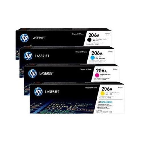 HP 206A W2110A OEM Toner Set, B/C/M/Y