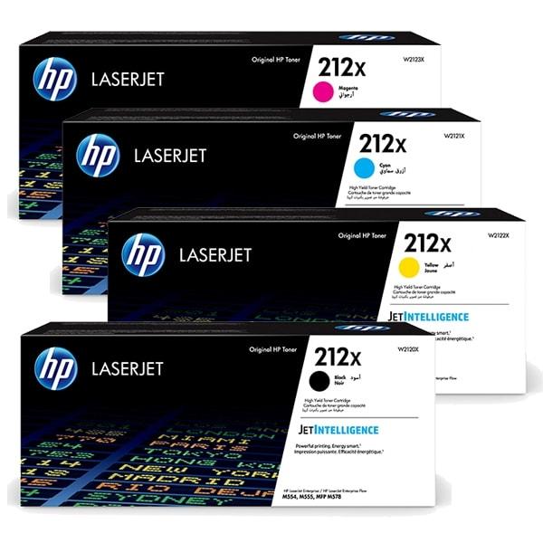 HP 212X W2120X OEM HY LaserJet Toner Set, B/C/M/Y