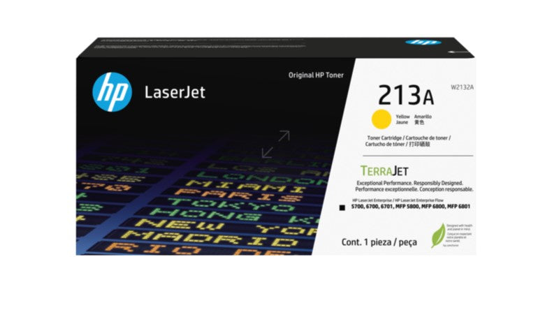Genuine HP 213A W2132A OEM LaserJet Toner Cartridge, 3.5K Pages, Yellow
