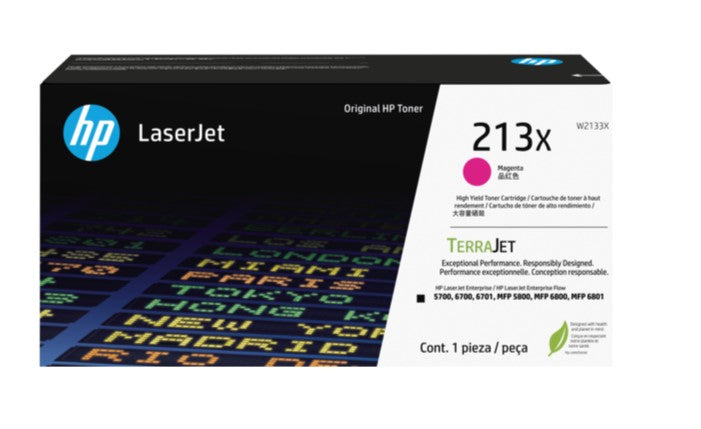 Genuine HP 213X W2133X OEM HY LaserJet Toner Cartridge, 6K Pages, Magenta
