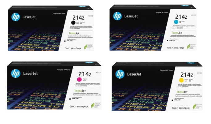 Genuine HP 214Z OEM Ultra HY LaserJet Toner Set, B/C/M/Y