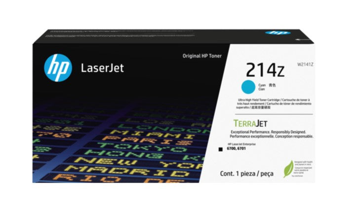 Genuine HP 214Z W2141Z OEM Ultra HY LaserJet Toner Cartrdige, 26K Pages, Cyan
