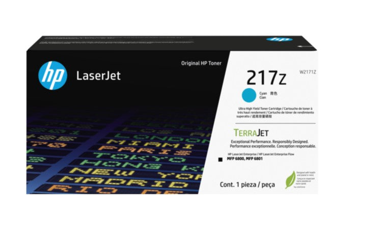 HP 217Z W2171Z OEM Ultra HY LaserJet Toner Cartridge, 24K Pages, Cyan